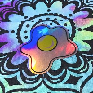 Egg Metallic Prismatic Reflective Single Decor Sticker